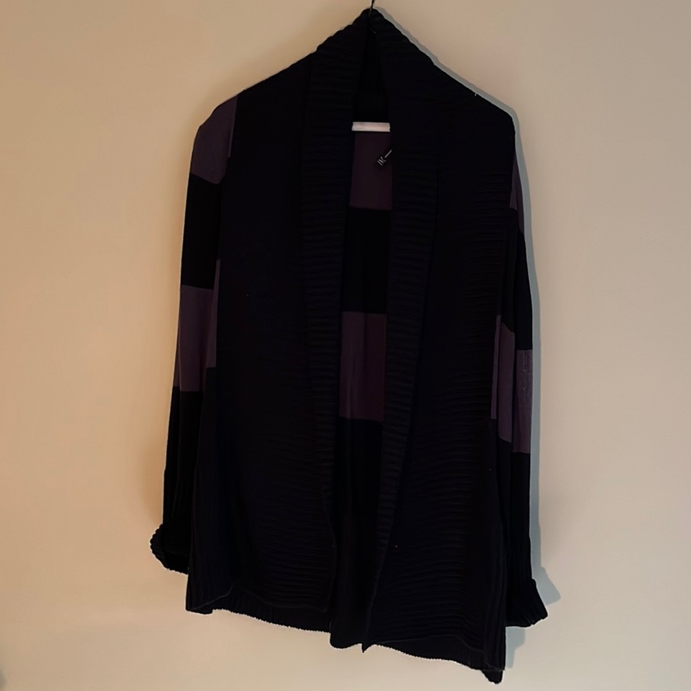 Women’s black and purple cover up sweater